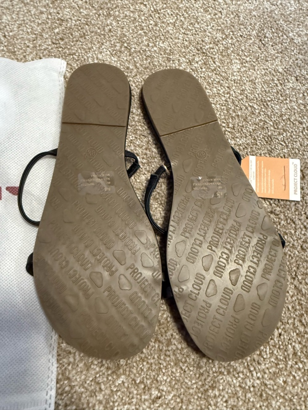 Project Cloud Black Minimal Strappy Slide Sandals - Picture 3 of 4